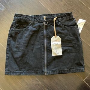 NWT Black Denim Mini Skirt